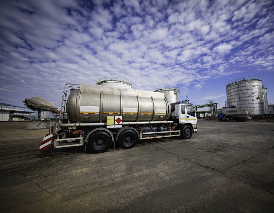 Industrial fuel tanker truck